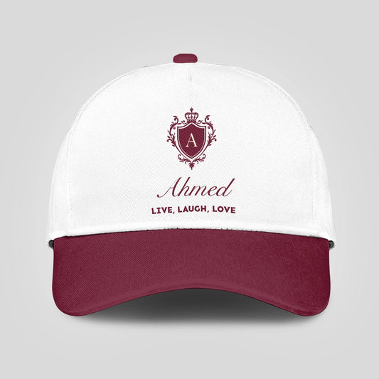 Live Laugh Love Elegant Burgundy And White Cap AHMED 13K1 C88PF