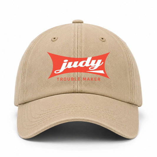 Trouble Maker Red Logo Washed Cap JUDY 13K1 C78PF