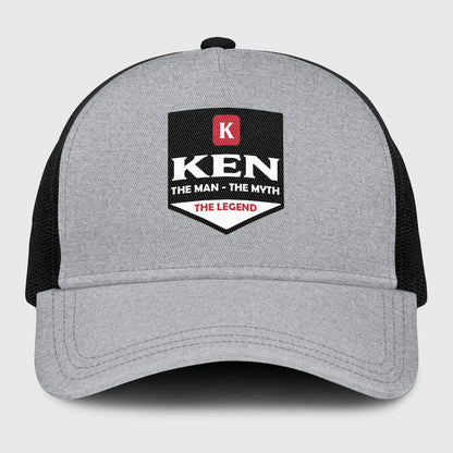 The Man The Myth The Legend Gray Mesh Cap KEN 13K1 C189PF