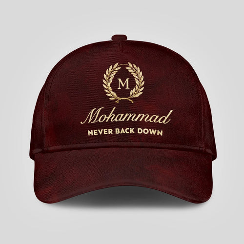 Never Back Down Golden Olive Burgundy Cap MOHAMMAD 13K1 C177PF