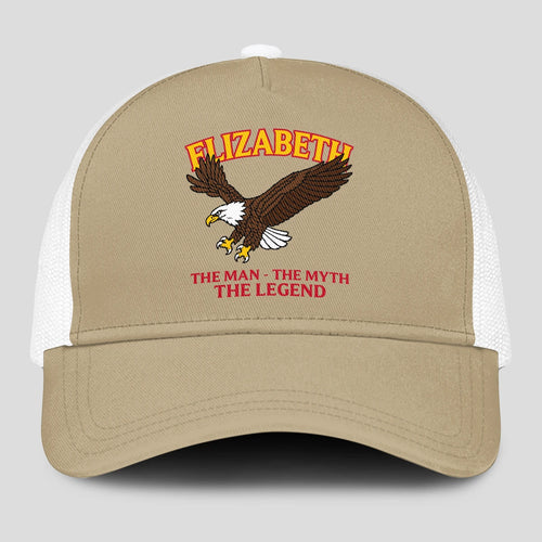 The Man The Myth The Legend Eagle Khaki Mesh Cap ELIZABETH 13K1 C210PF