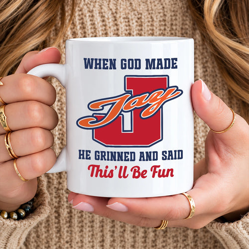 When God Made Your Name Personalized Baseball Mug JAY 13K1 MG07