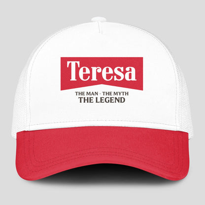 The Man The Myth The Legend Red And White Mesh Cap TERESA 13K1 C197PF