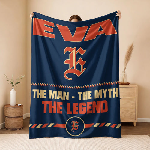 The Man The Myth The Legend Retro Fleece Blanket EVA 13K1 BK53