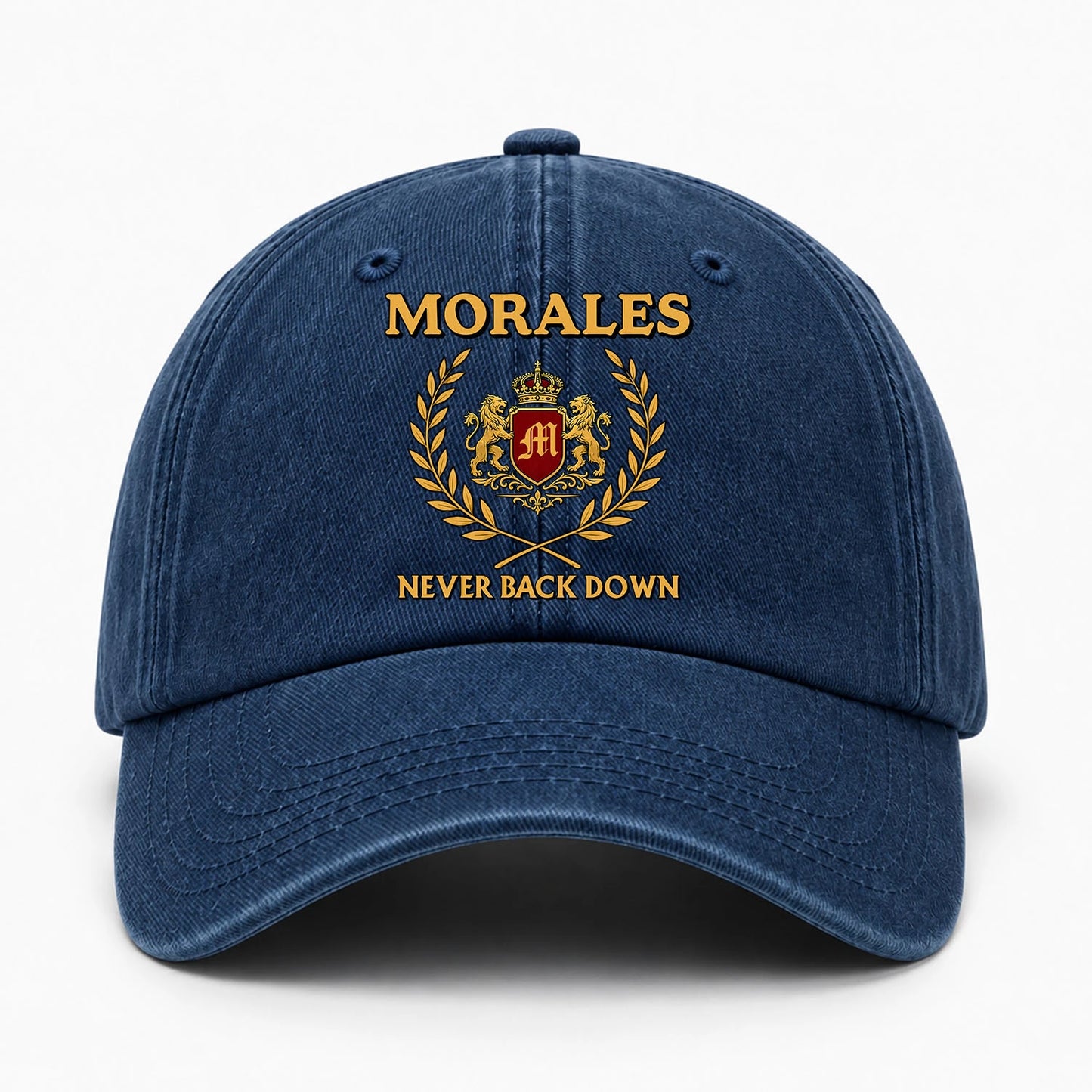 Never Back Down Royal Blue Denim Cap MORALES 13K1 C60PF