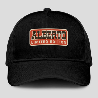 Limited Edition Red Logo Black Mesh Cap ALBERTO 13K1 C215PF