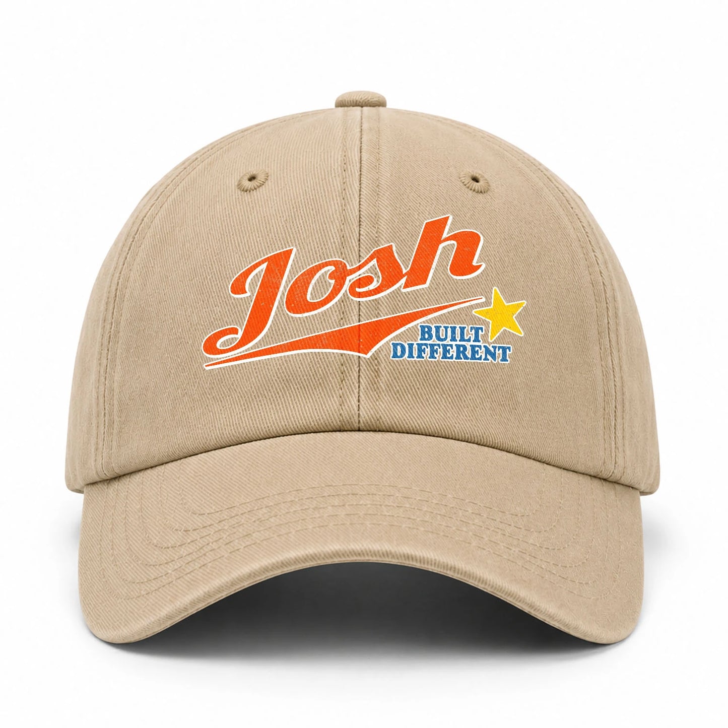 Your Name Built Different Logo Washed Cap JOSH 13K1 C56PF
