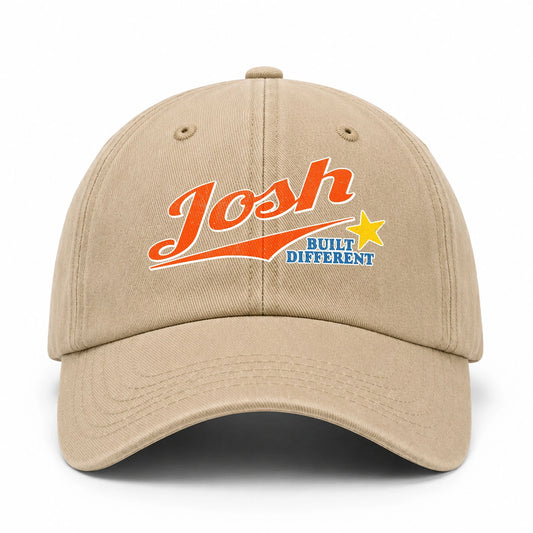 Your Name Built Different Logo Washed Cap JOSH 13K1 C56PF