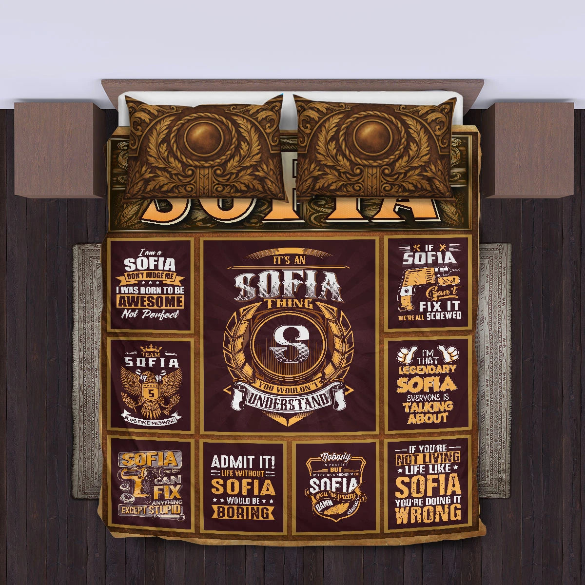 SOFIA Limited Edition Personalized Bedding Set 13K1-BS3