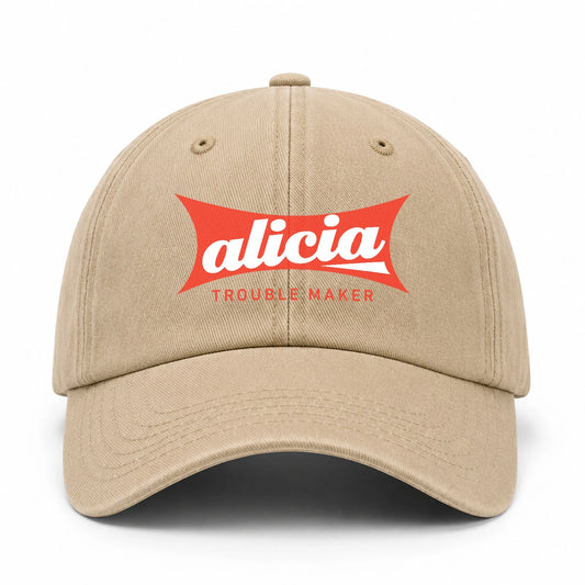 Trouble Maker Red Logo Washed Cap ALICIA 13K1 C78PF