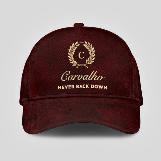 Never Back Down Golden Olive Burgundy Cap CARVALHO 13K1 C177PF