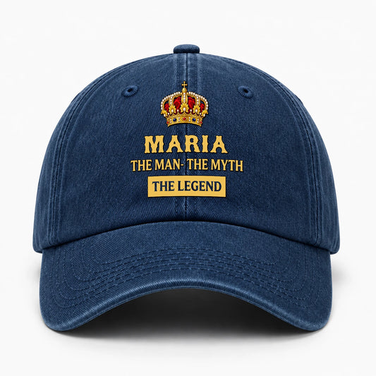 The Man The Myth The Legend King Crown Washed Cap MARIA 13K1 C146PF