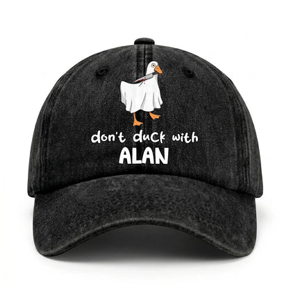Don't Duck With Your Name Funny Washed Cap ALAN 13K1 C129PF