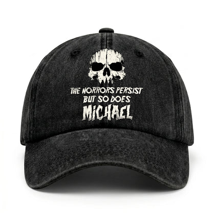 The Horrors Persist But So Does Your Name Cool Skull Washed Cap MICHAEL 13K1 C134PF