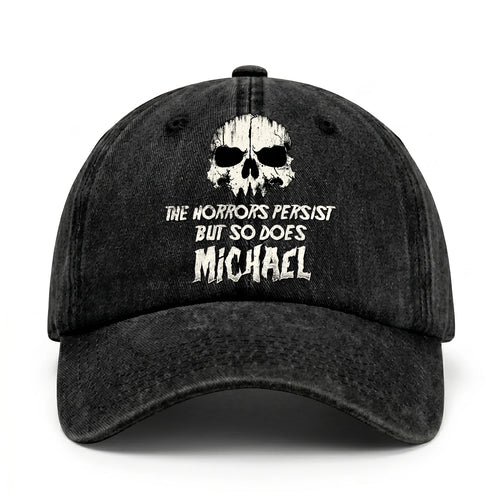 The Horrors Persist But So Does Your Name Cool Skull Washed Cap MICHAEL 13K1 C134PF