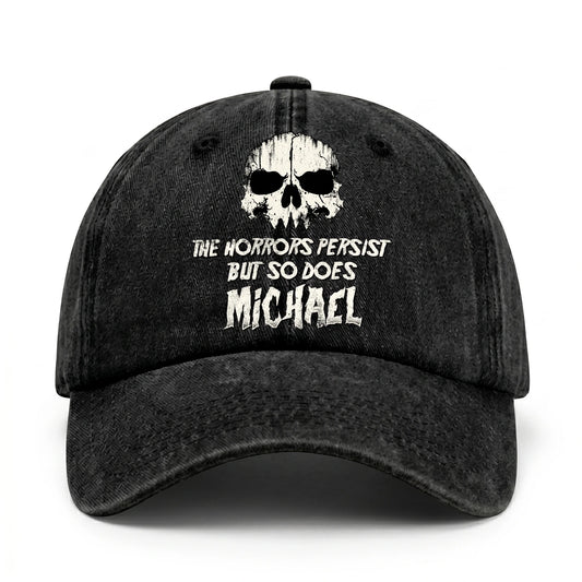 The Horrors Persist But So Does Your Name Cool Skull Washed Cap MICHAEL 13K1 C134PF
