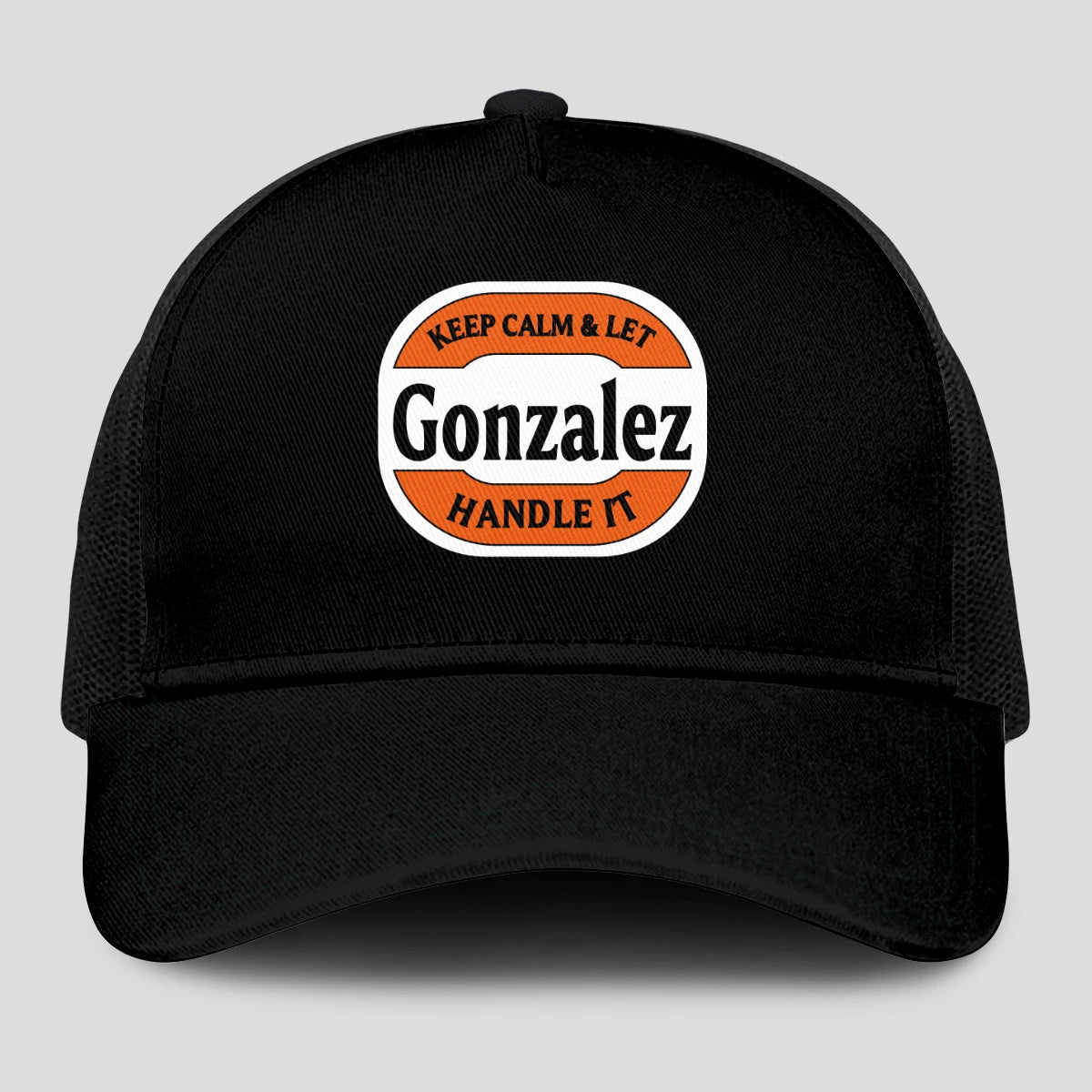 Keep Calm & Let Your Name Handle It Black Mesh Cap GONZALEZ 13K1 C199PF