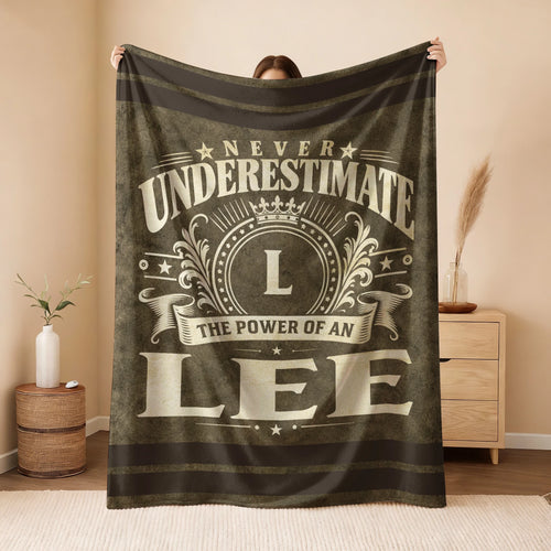 Never Underestimate The Power Of A Name Olive Green Army Fleece Blanket LEE 13K1 BK46