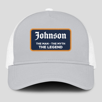 The Man The Myth The Legend Gray Mesh Cap JOHNSON 13K1 C204PF