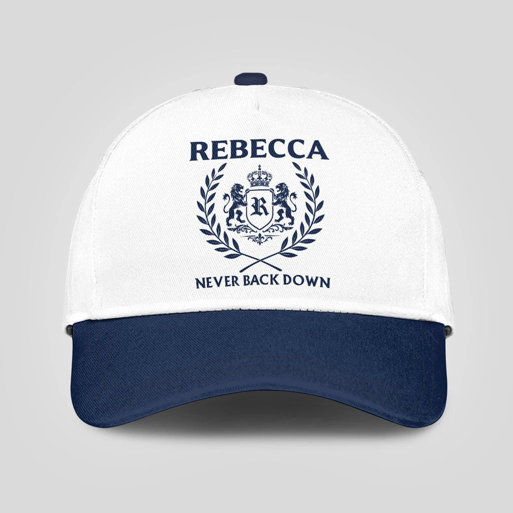 Never Back Down Blue And White Cap REBECCA 13K1 C59PF