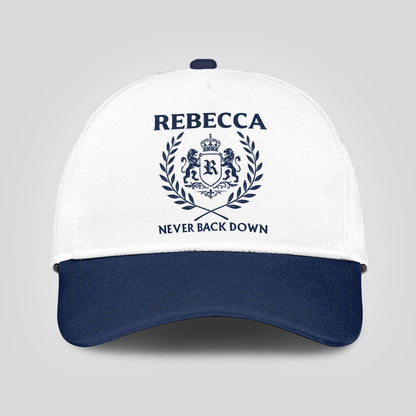 Never Back Down Blue And White Cap REBECCA 13K1 C59PF
