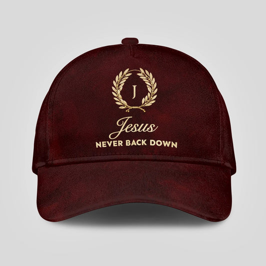 Never Back Down Golden Olive Burgundy Cap JESUS 13K1 C177PF