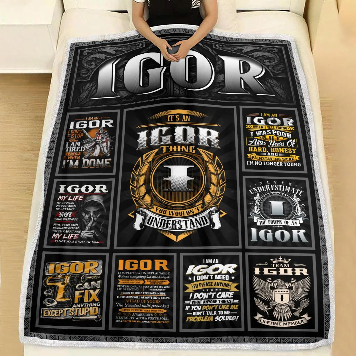 IGOR Personalized Blanket | Custom Name Cozy Throw Gift 13K2-BK2