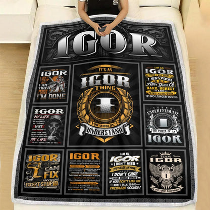 IGOR Personalized Blanket | Custom Name Cozy Throw Gift 13K2-BK2