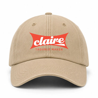 Trouble Maker Red Logo Washed Cap CLAIRE 13K1 C78PF
