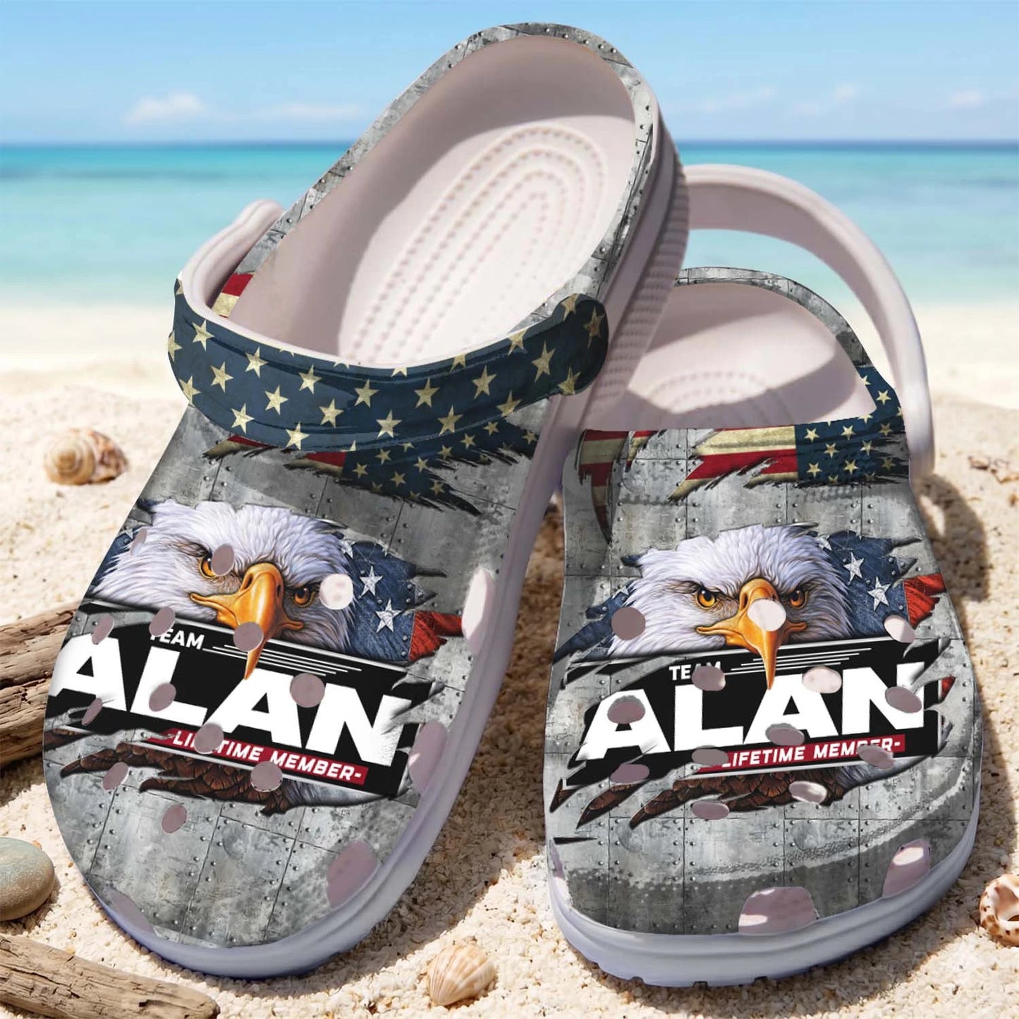 ALAN 13K1-CR1 Personalized Name Clogs "Team Lifetime Member"