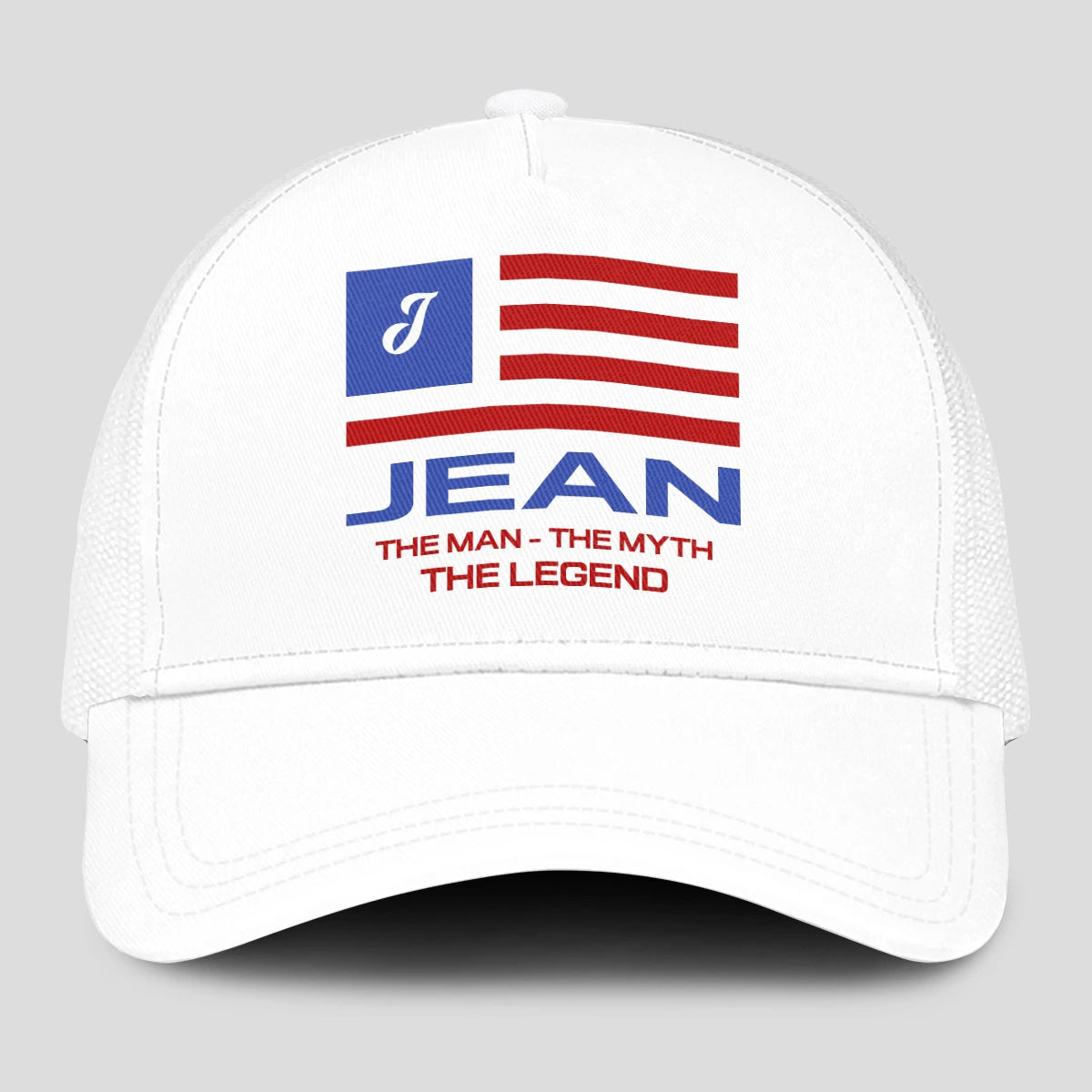 The Man The Myth The Legend America Flag Mesh Cap JEAN 13K1 C193PF