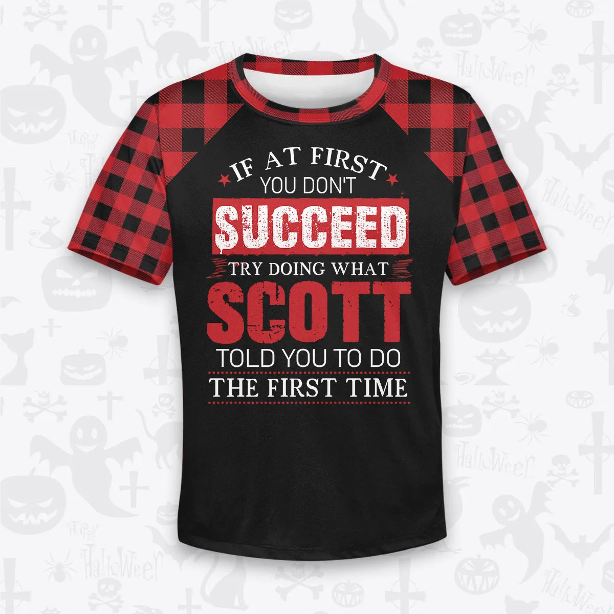 SCOTT Buffalo Plaid Pajamas Set Tshirt & Pants 13K1-EV2
