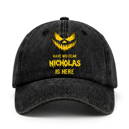 Have No Fear Your Name Is Here Jack O' Lantern Washed Cap NICHOLAS 13K1 C135PF
