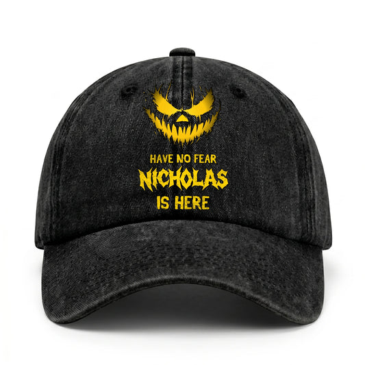 Have No Fear Your Name Is Here Jack O' Lantern Washed Cap NICHOLAS 13K1 C135PF