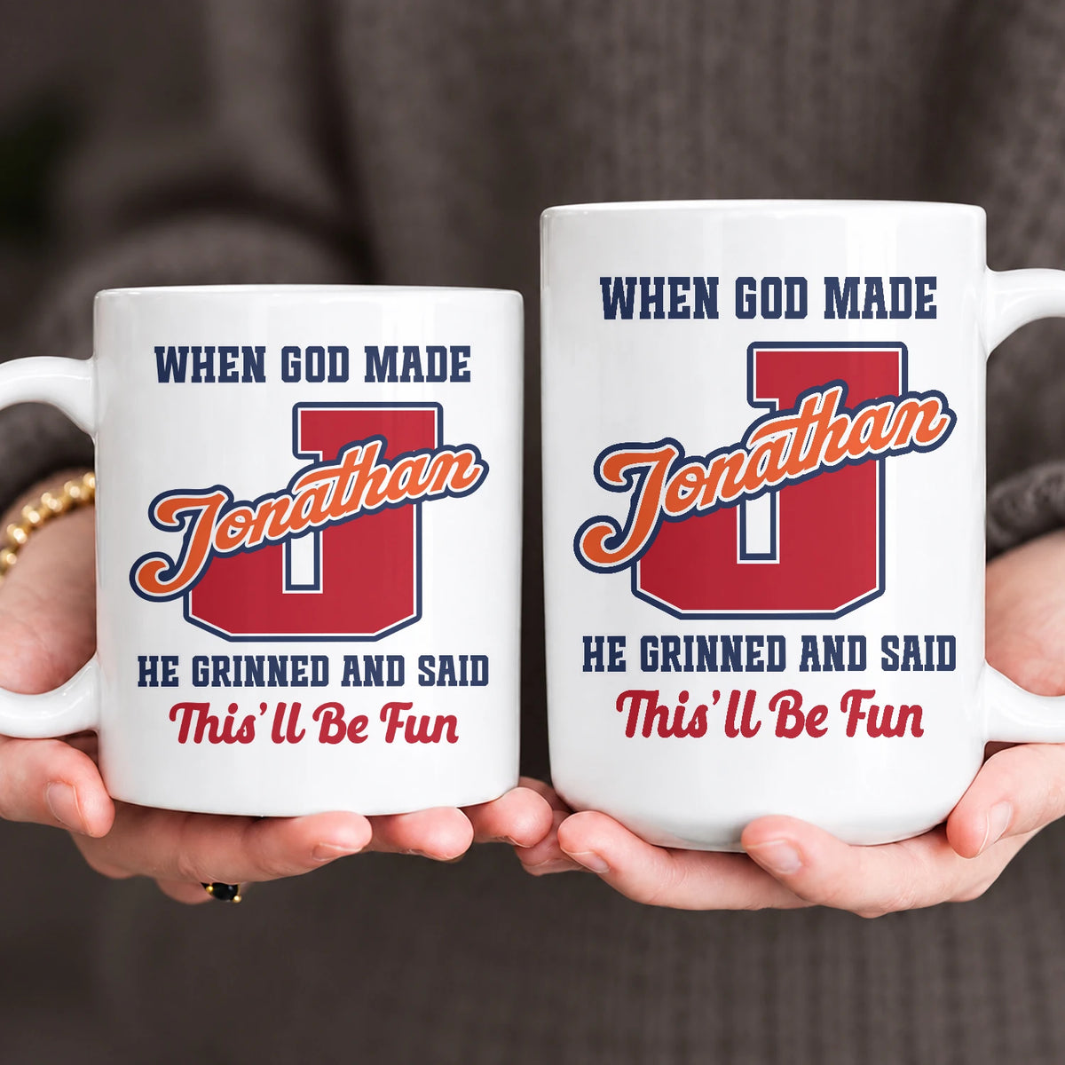 When God Made Your Name Personalized Baseball Mug JONATHAN 13K1 MG07