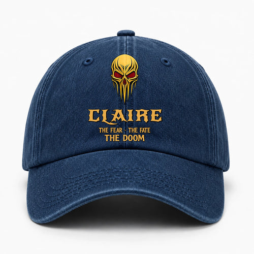 The Fear The Fate The Doom Skull Blue Washed Cap CLAIRE 13K1 C97PF