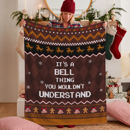 Your Name Thing Funny Deer Brown Christmas Fleece Blanket BELL 13K1 BK27