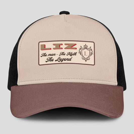 The Man The Myth The Legend Brown And Beige Mesh Cap LIZ 13K1 C213PF