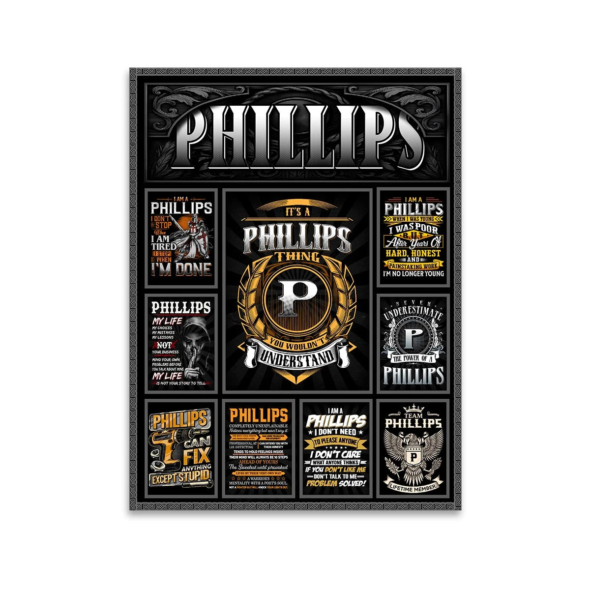 PHILLIPS Personalized Sponge Floor Mat – Custom Printed Home Decor 13K1-AR2