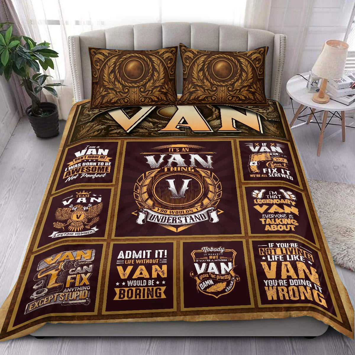 VAN Limited Edition Personalized Bedding Set 13K1-BS3
