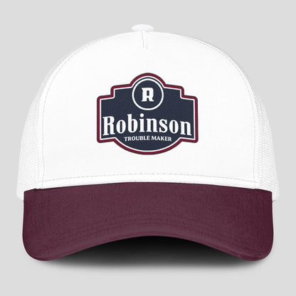 Trouble Maker Burgundy And White Funny Mesh Cap ROBINSON 13K1 C201PF