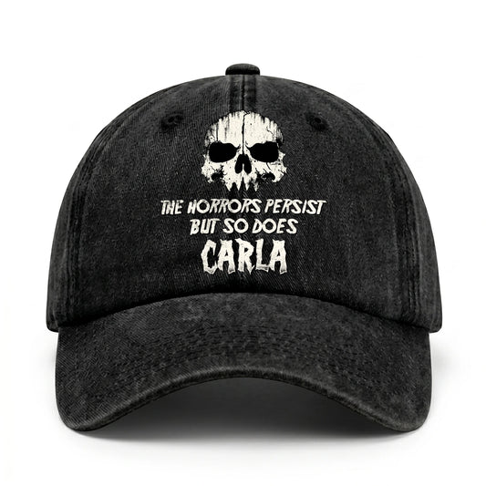 The Horrors Persist But So Does Your Name Cool Skull Washed Cap CARLA 13K1 C134PF