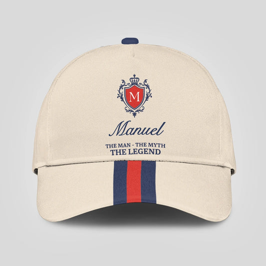 The Man The Myth The Legend Blue And Red Striped Cap MANUEL 13K1 C117PF