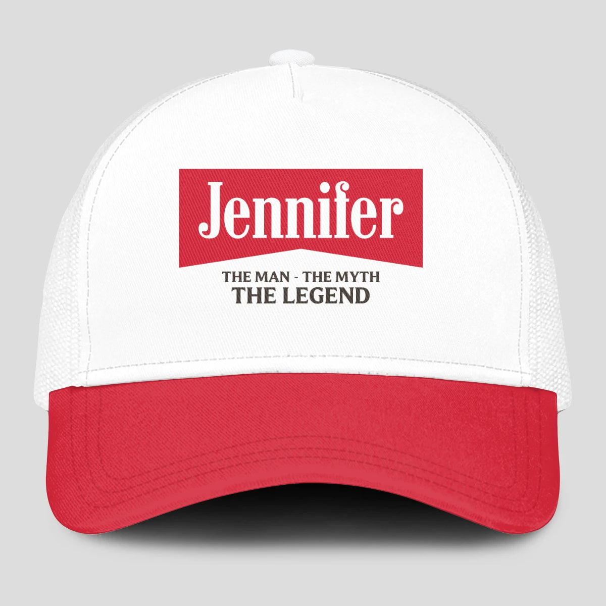 The Man The Myth The Legend Red And White Mesh Cap JENNIFER 13K1 C197PF