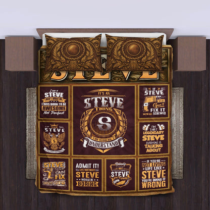 STEVE Limited Edition Personalized Bedding Set 13K1-BS3