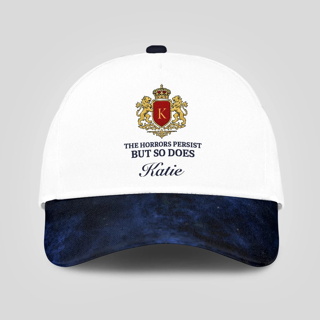 The Horrors Persist But So Does Your Name Elegant Blue And White Cap KATIE 13K1 C123PF