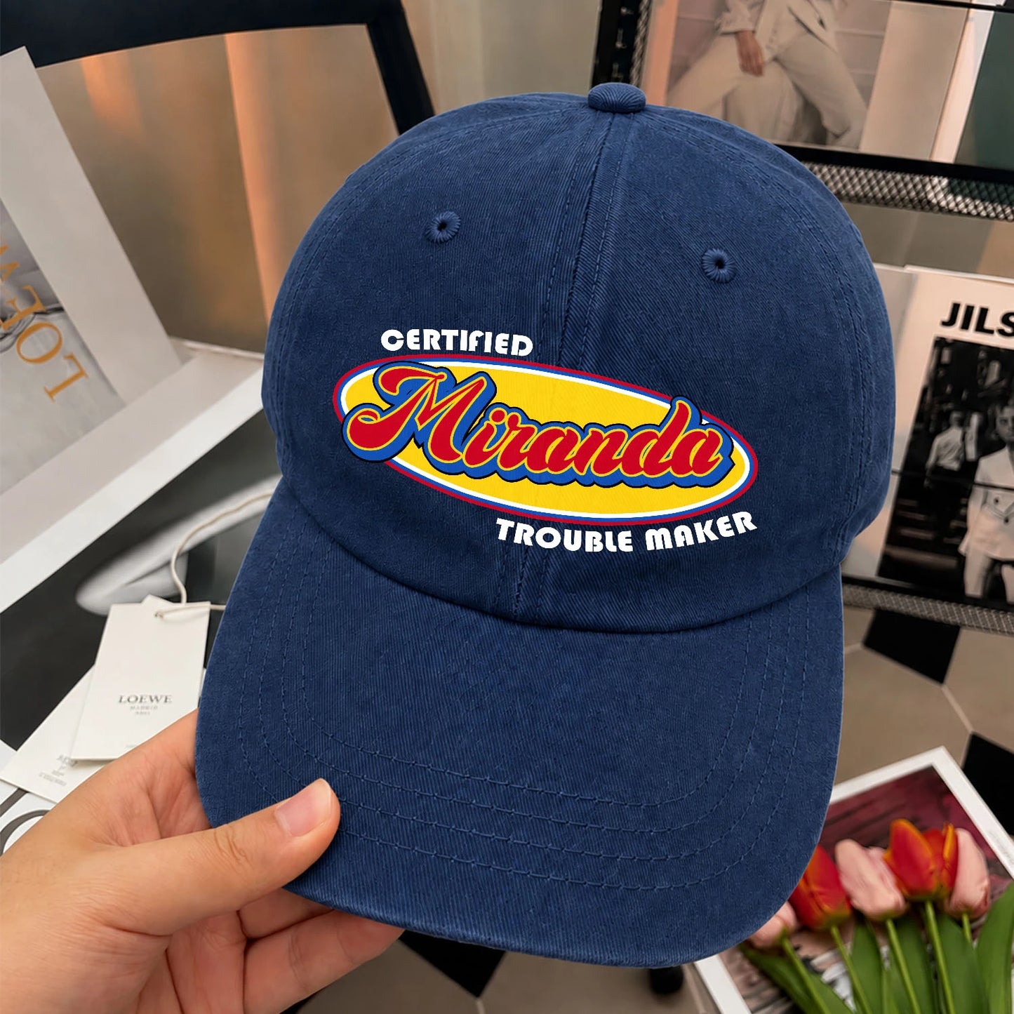 Certified Your Name Trouble Maker Washed Cap MIRANDA 13K1 C73PF