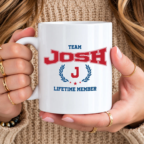 Team Your Name Lifetime Member Sporty Mug JOSH 13K1 MG09