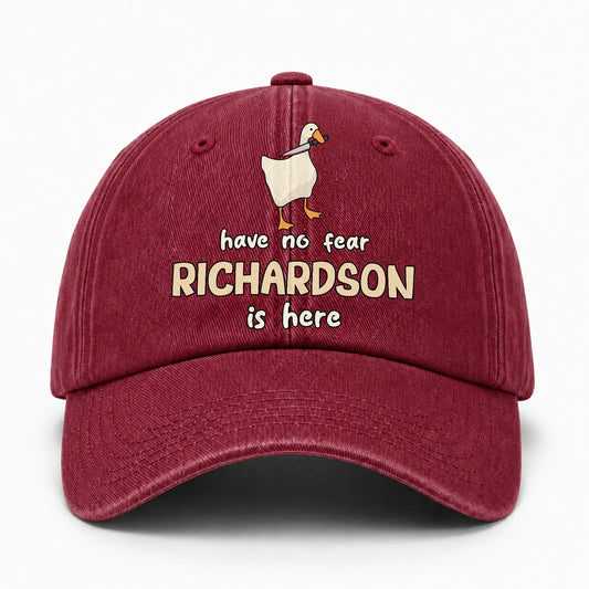 Have No Fear Your Name Is Here Funny Goose Burgundy Washed Cap RICHARDSON 13K1 C127PF