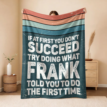 If At First You Don’t Succeed Retro Green Fleece Blanket FRANK 13K1 BK29